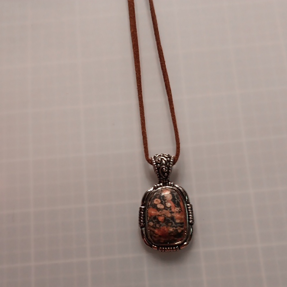 Elegant Silver and Brown Pendant Necklace